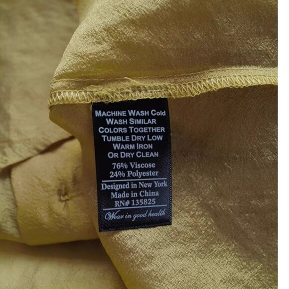 NEW No.6 Ilya Shirt - Citron Yellow Semi Sheer Buttondown Retro - Picture 9 of 10